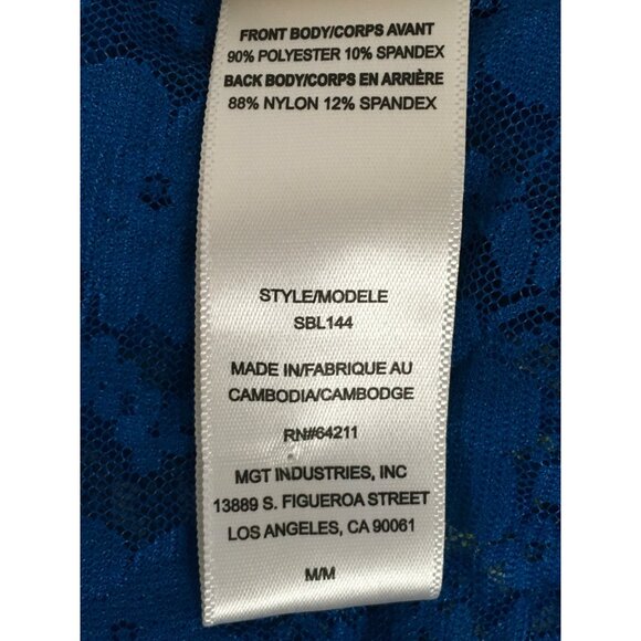 In Bloom By Jonquil Tank Top Size M Blue Patterned Front Lace Racerback New - Picture 8 of 15